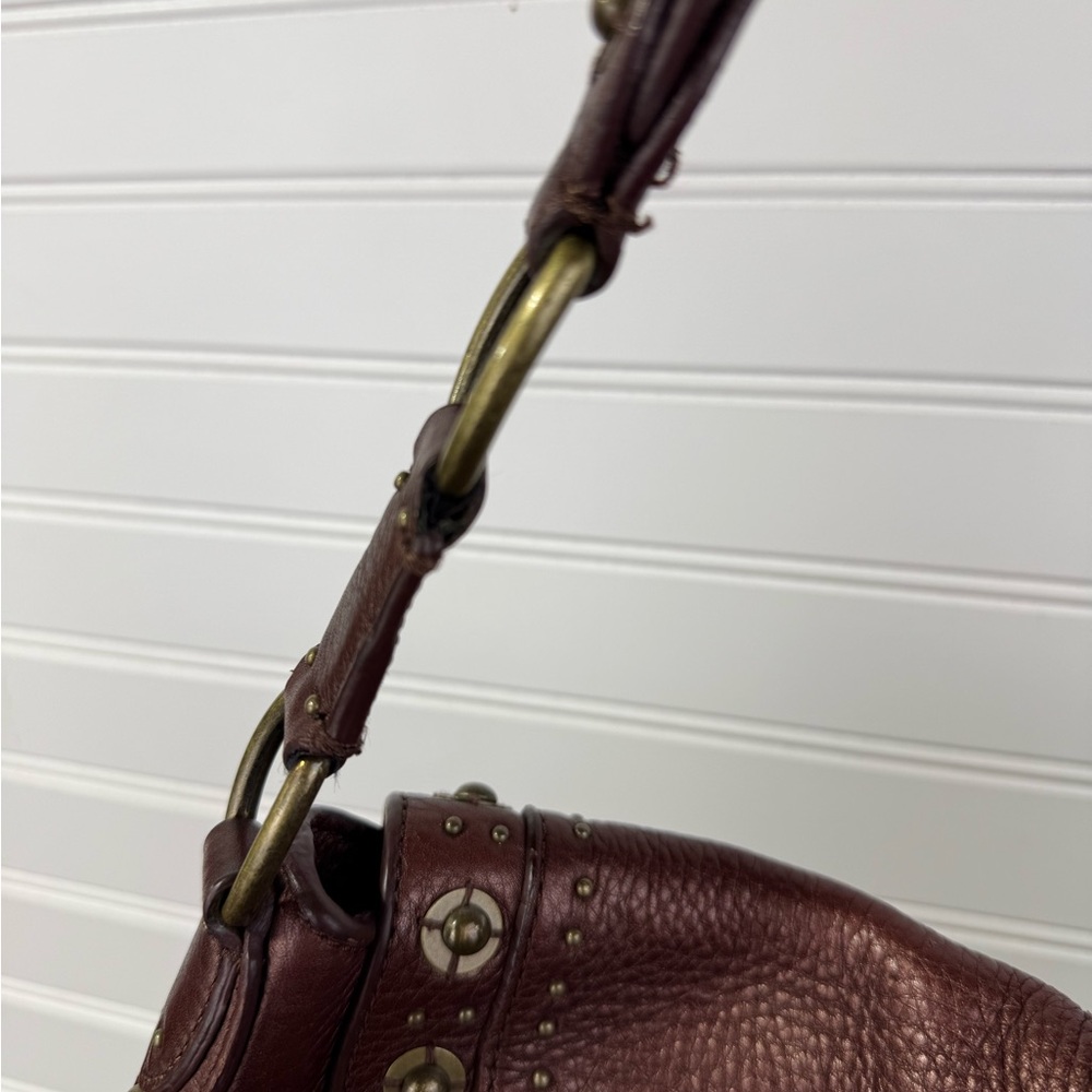 Y2K Cole Haan brown pebbled leather Village Paillette hobo shoulder bag purse. - Picture 14 of 14